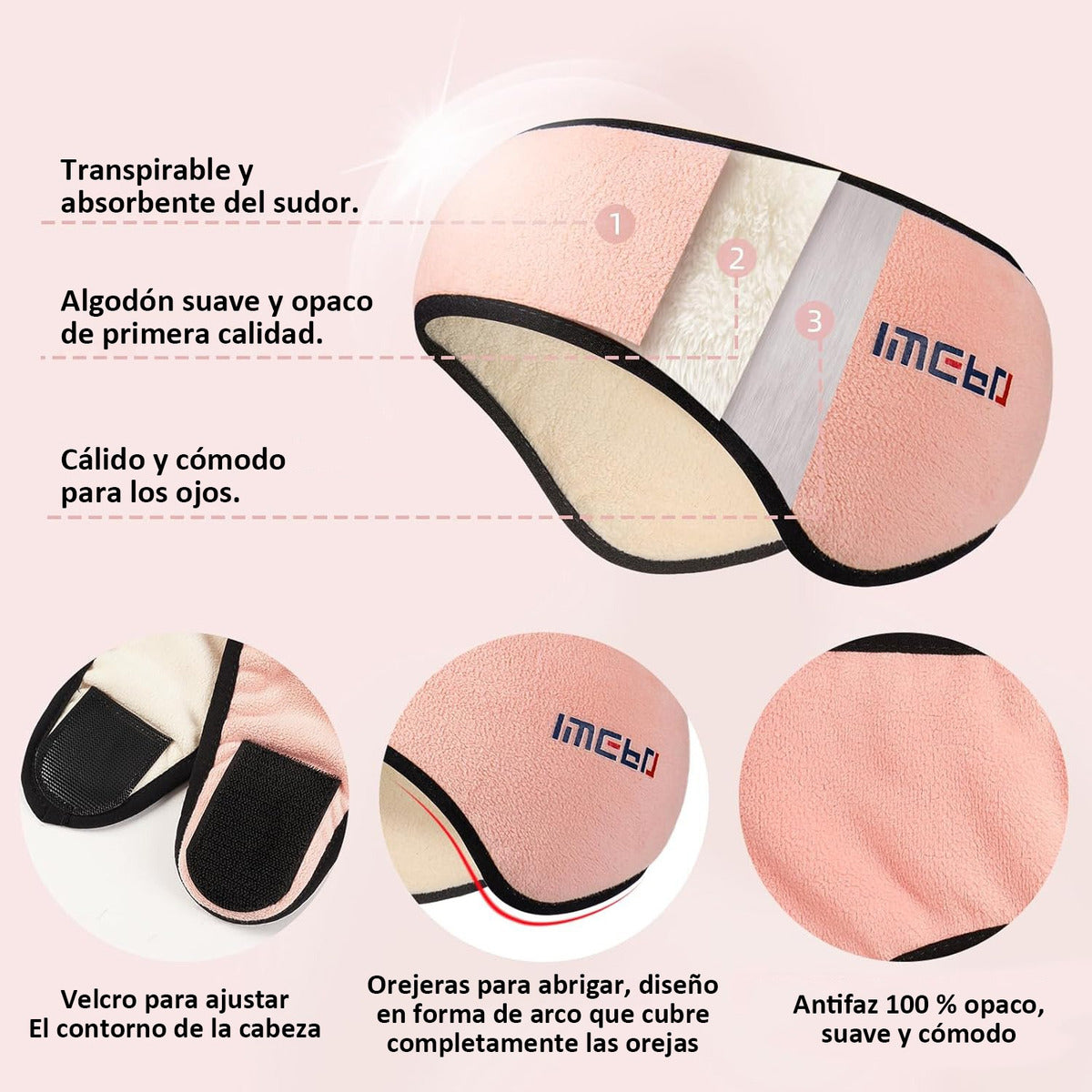 Antifaz Para Dormir con Tapones de Oídos - 3 Colores