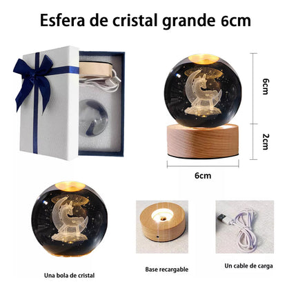 Lámpara De Mesa Bola De Cristal Decorativa - 5 Diseños