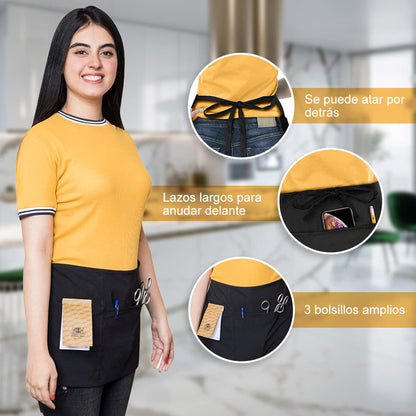 Pechera Delantal Mezclilla Mesero Cocina Bar Comedor Mujer