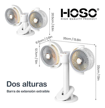 Ventilador De Mesa Moderno Dos Cabezas Ajustables 4 Velocida 12.7 Cm