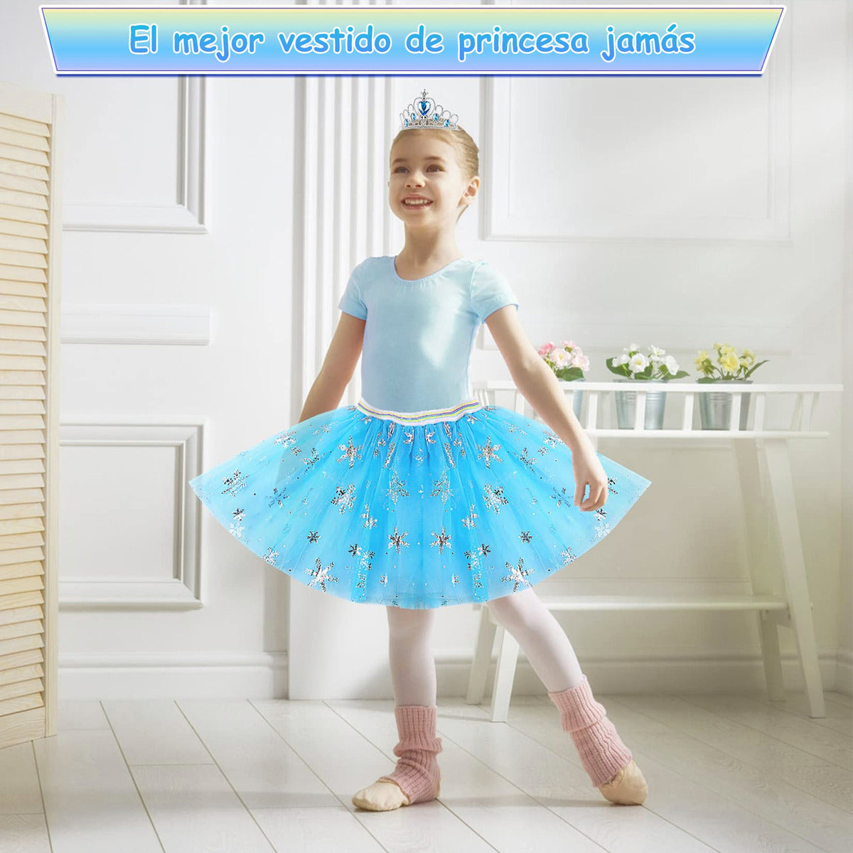 Vestido Princesa Halloween Niñas Capa Larga Brillante + Falda Corta Con Piedras