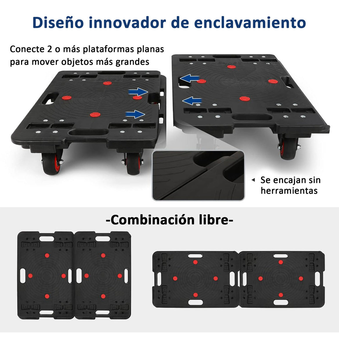 Carro De Carga Logístico Plegable Tipo Plataforma 150 Kilos Negro