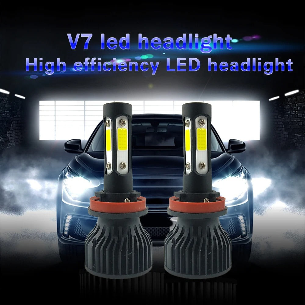 Ampolleta Luz V7 Para Autos Led Kit Turbo H1 H4 H7 H11 9005