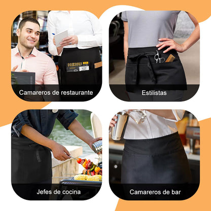 Pechera Delantal Mezclilla Mesero Cocina Bar Comedor Mujer
