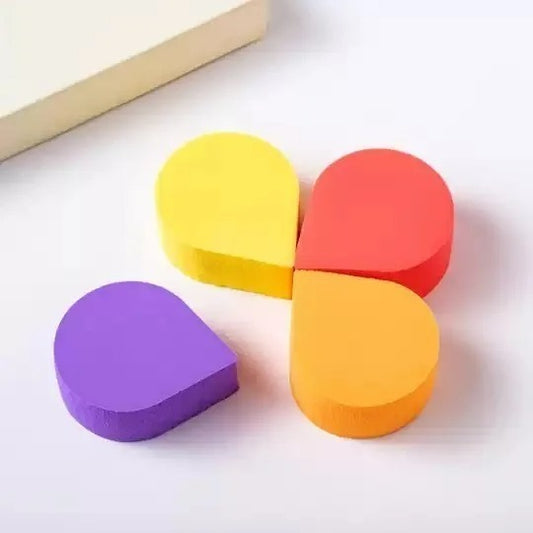 Esponjas Maquillaje Mei Hui Pack 4 Redondas Veganas Reutilizables Amarillo Mediana