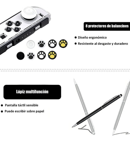 Estuche 24 En 1 Para Nintendo Switch Oled Con Lápiz Capacitivo Hoso Color Negro