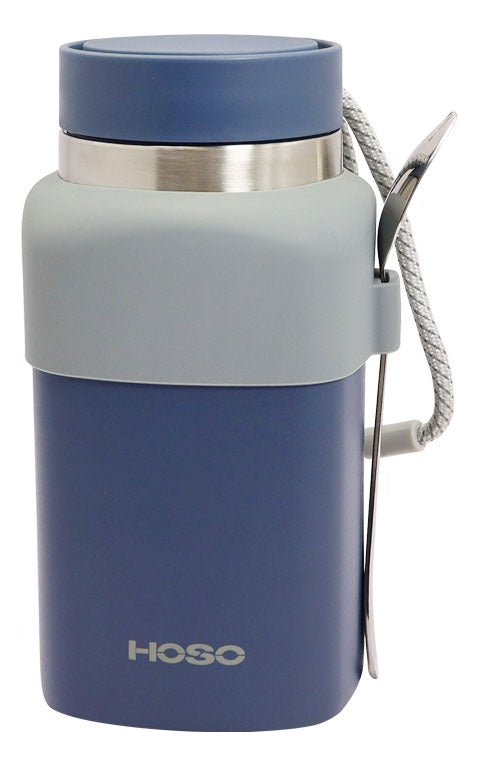 Hoso Termo Agua Grande Comida Caliente Botella Termica 750ml Color Azul Marino