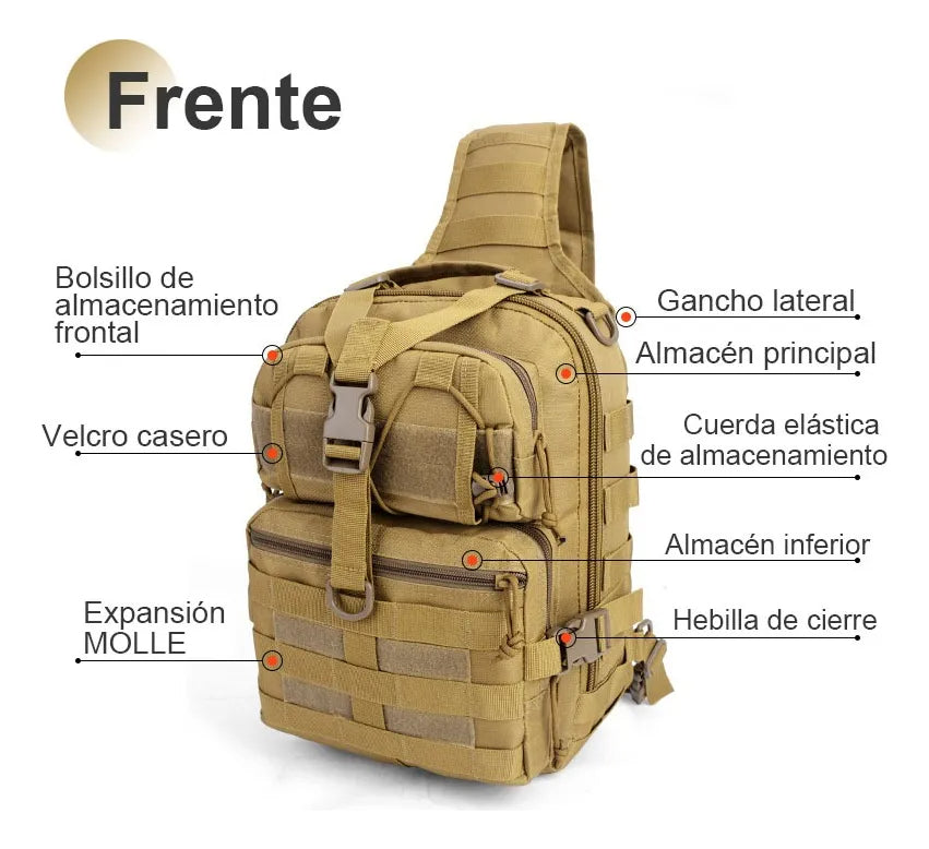 Banano Táctico Militar Para Hombre Con Portabotellas Militar Color Caqui Diseño De La Tela Rayas