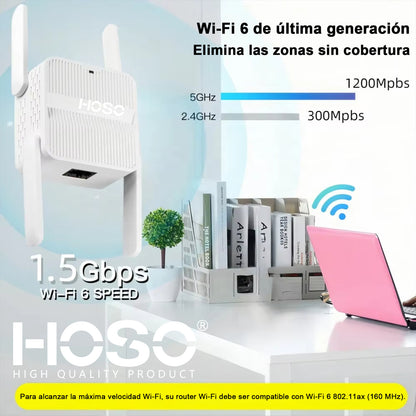 Repetidor Wifi 5,8g 2.4g Wifi6 Ax1500 1200mbps 1 Wan + 1 Lan