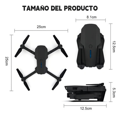 Dron Fpv Con Cámara 4k Wifi Profesional +2batería Recargable Color Negro