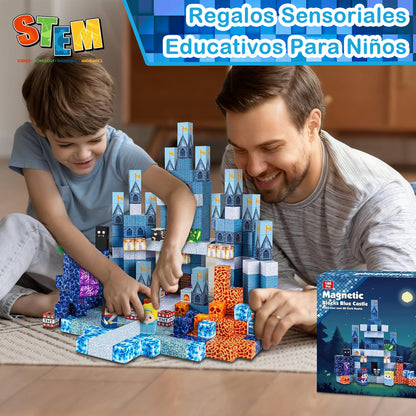 Set De Construcción Magnético Hoso 100pcs De Ingeniería 100 Piezas Castillo