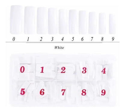 Caja De Tips Para Uñas (500unidades) Color Hueso Colo Piel