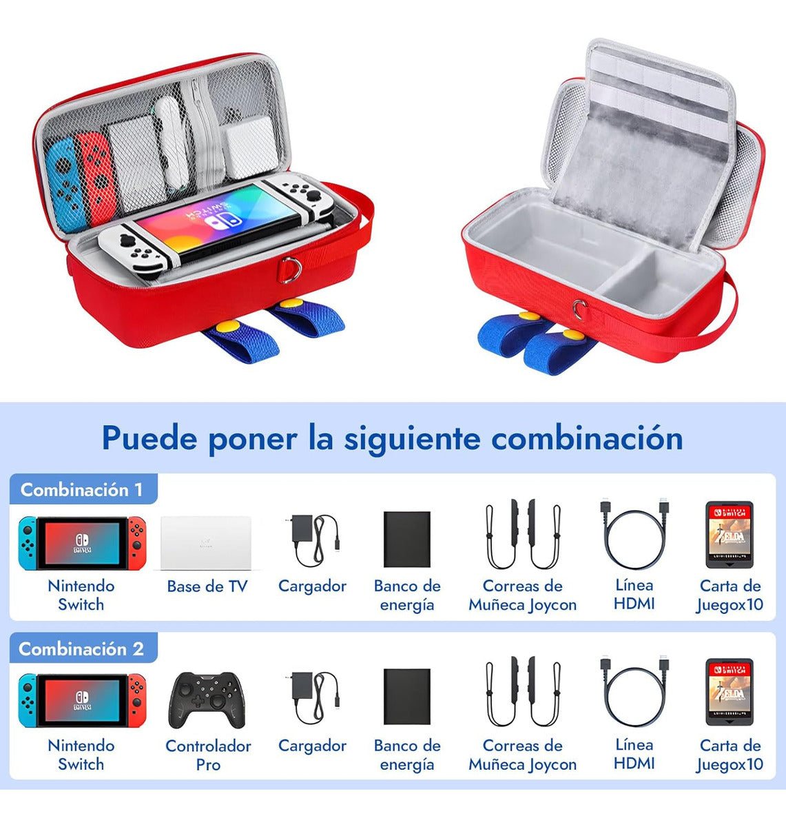 Estuche Funda Para Nintendo Switch Oled Gran Capacidad Viaje