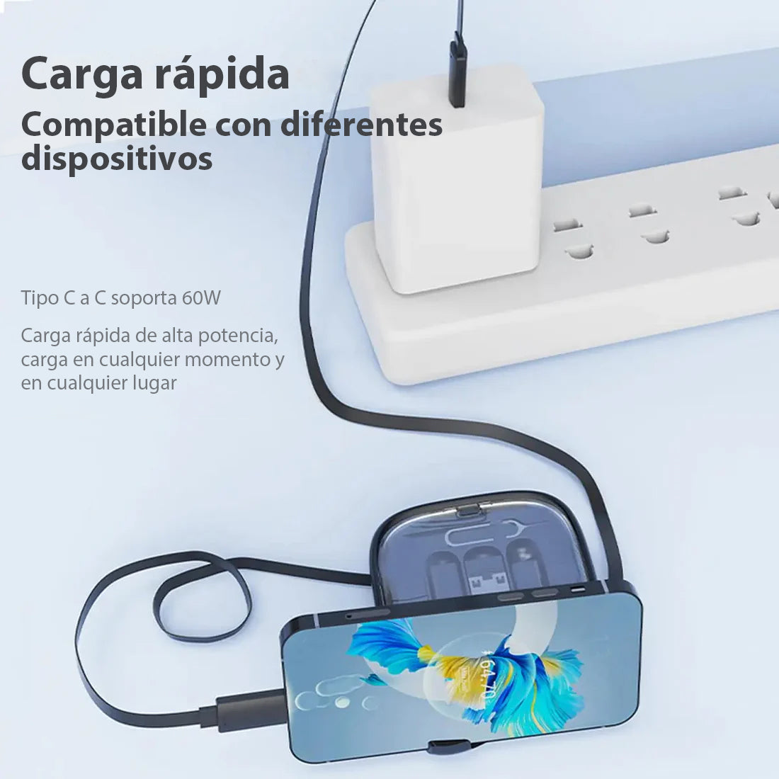 Kit De Cable Usb Tipo-c/lightning Conjunto Carga Rápida