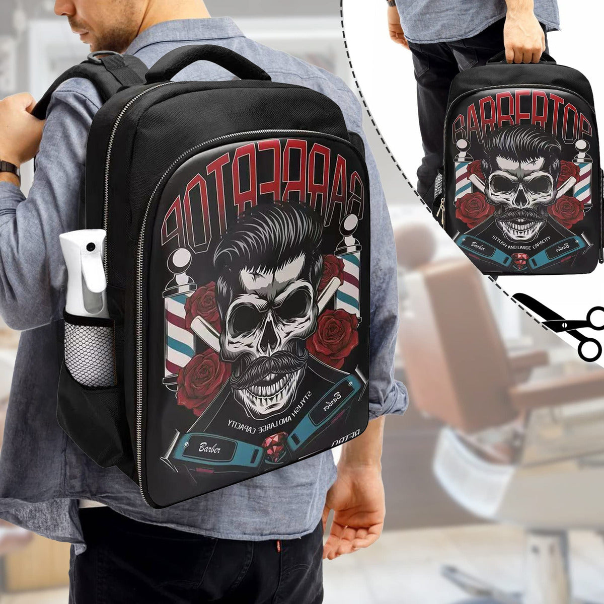 Mochila Organizadora Para Tijeras Maquina Barbero Portátil
