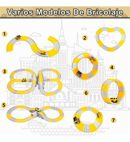 Juguete Pista De Auto Para Niño Bloque De Vehiculo Educativo Color Amarillo