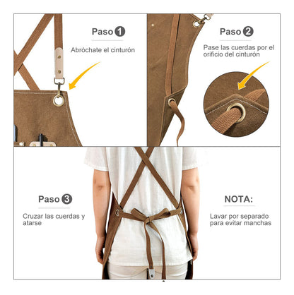 Pechera Delantal Mezclilla Parilla Hornada Peluquero Barista