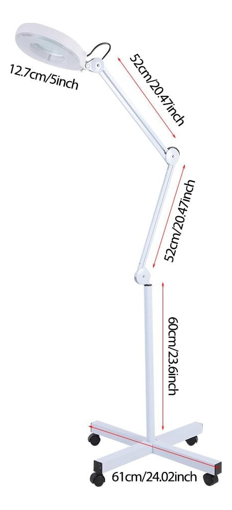 Lampara Lupa Con Luz Led Pedestal Rueda Cosmetologia