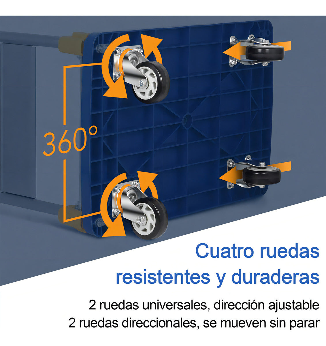 Carro De Mano Plegable Hoso 400kg Ruedas Silenciosas Tpr Acero