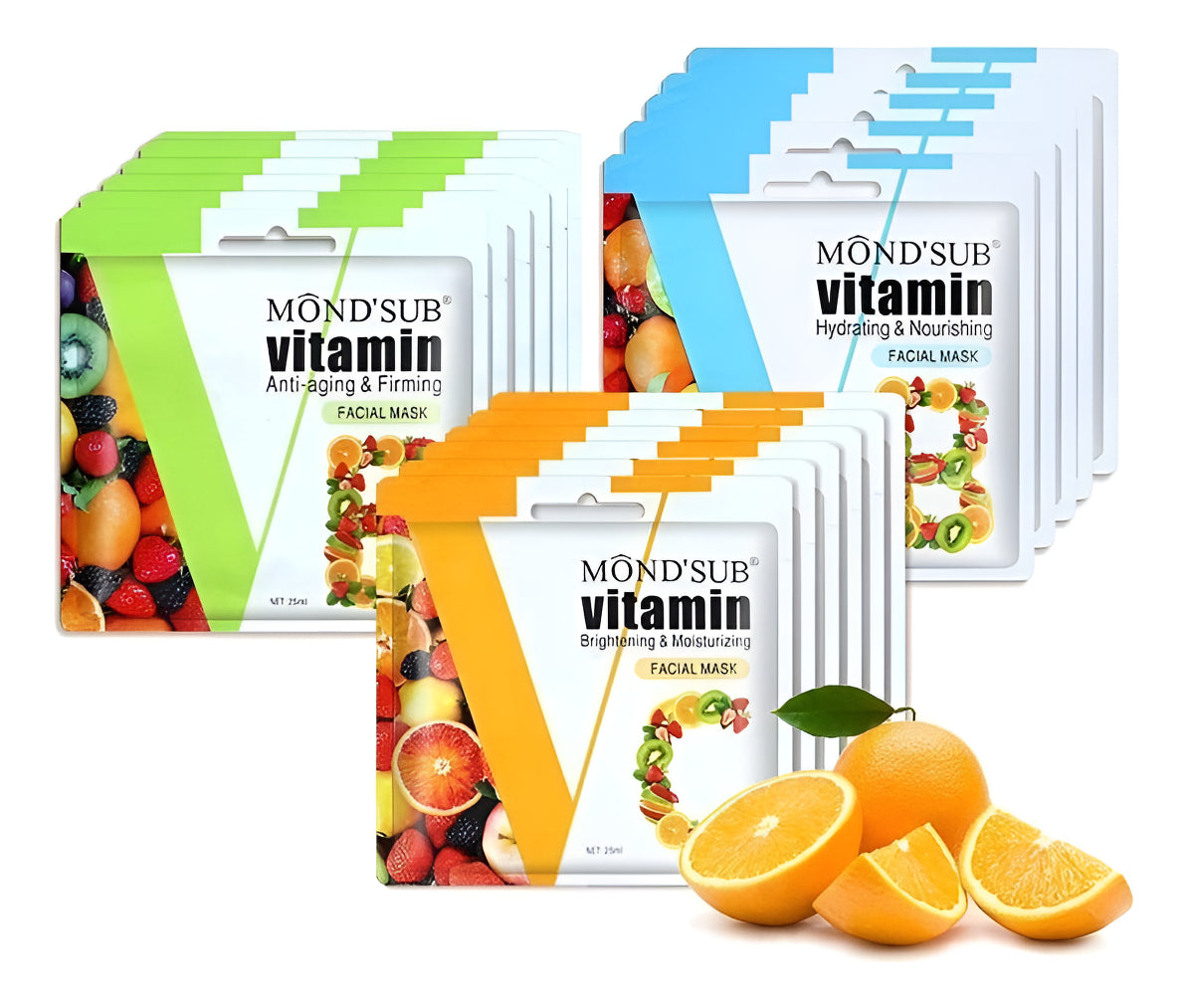 Mascarillas Faciales Vitamina B - C - E  25ml, Mond´sub
