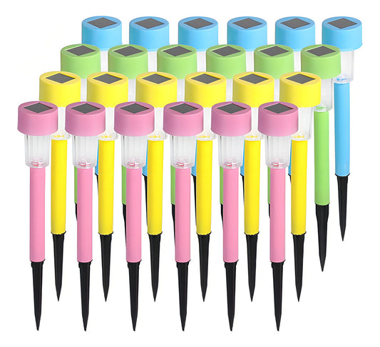 Luces Solares Exterior Lámpara Foco Jardín 10pcs 5colores Estructura Amarillo