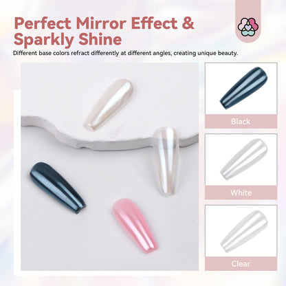 Polvo Efecto Espejo Manicure + Pincel Sillicona