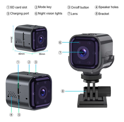 Cámara De Seguridad Wifi Exterior/interior Sensor Movimiento Color Negro