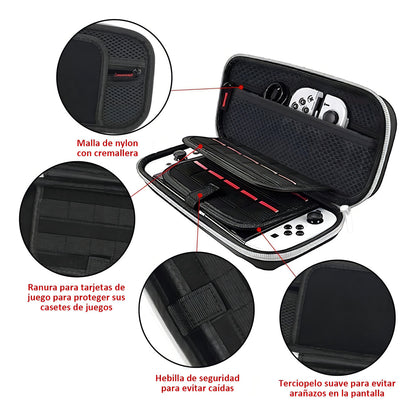 Estuche 24 En 1 Para Nintendo Switch Oled Con Lápiz Capacitivo Hoso Color Negro
