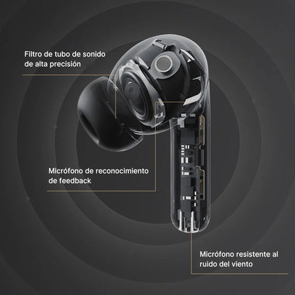 Audífono Inalámbrico Bluetooth Hoso De818 In-ear Con Micrófono Luz Led Negro