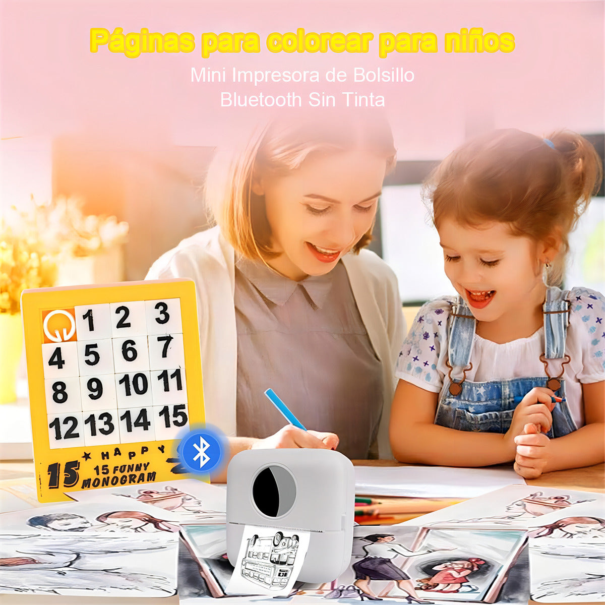 Mini Impresora Térmica Portátil Hoso Bluetooth 200dpi Usb-c Blanco