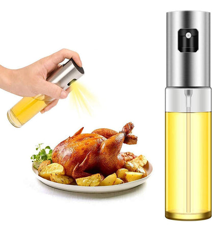 Rociador De Aceite Vinagre Spray Oil Vidrio Acero Inoxidable 100ml