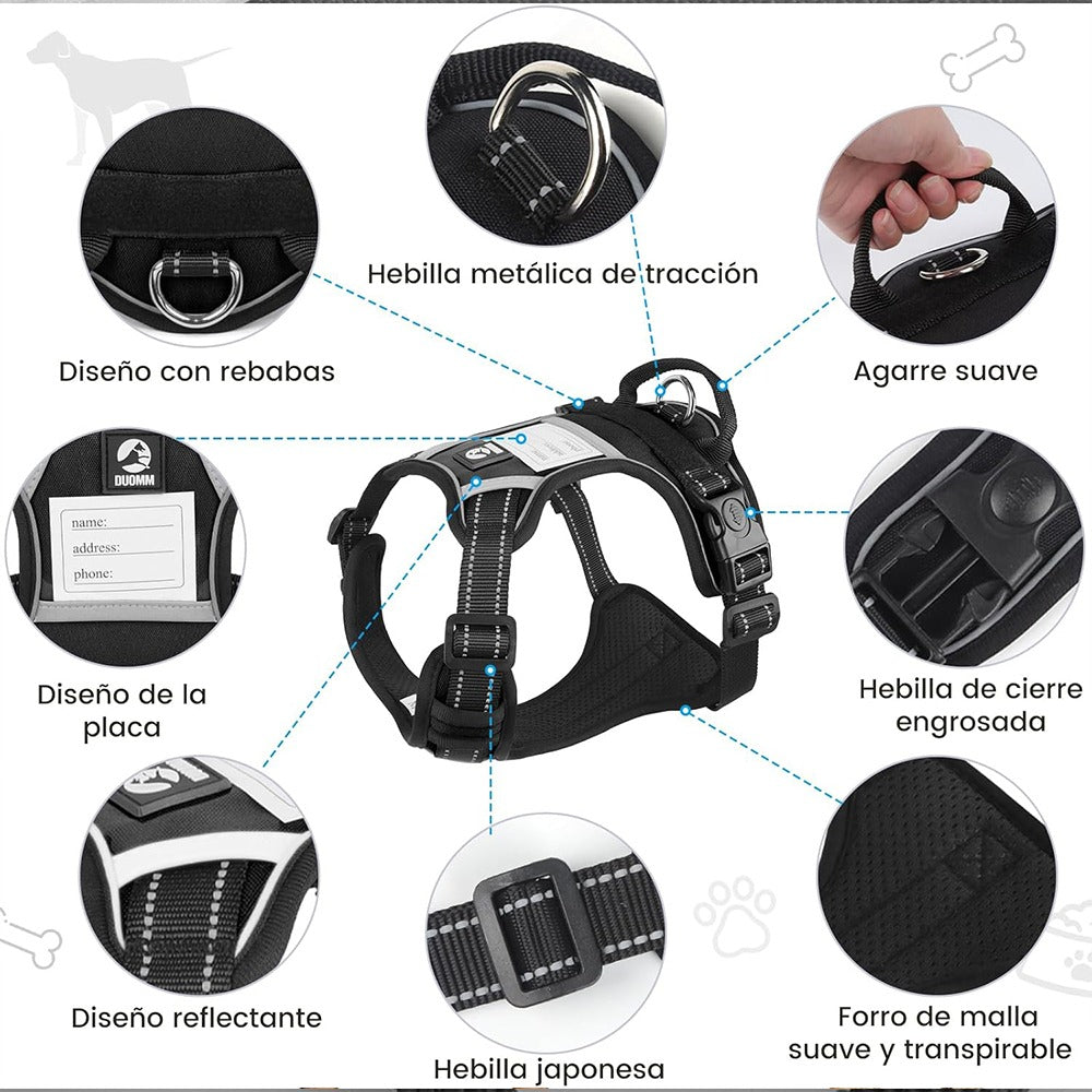 Arnés Led Reflectante Para Perro Correa 1.5m Ajustable Paseo