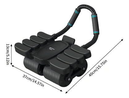 Rueda Abdominales De Rebote Automático Con Soporte Y Colchon Color Negro