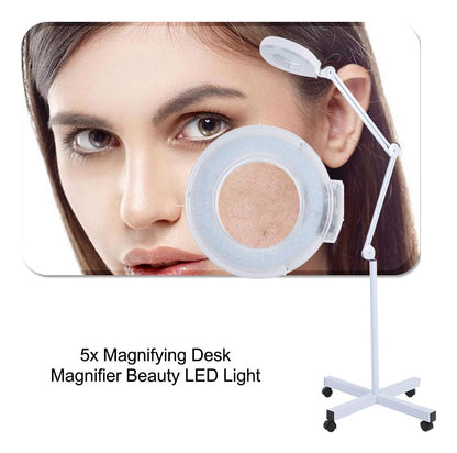 Lampara Lupa Con Luz Led Pedestal Rueda Cosmetologia