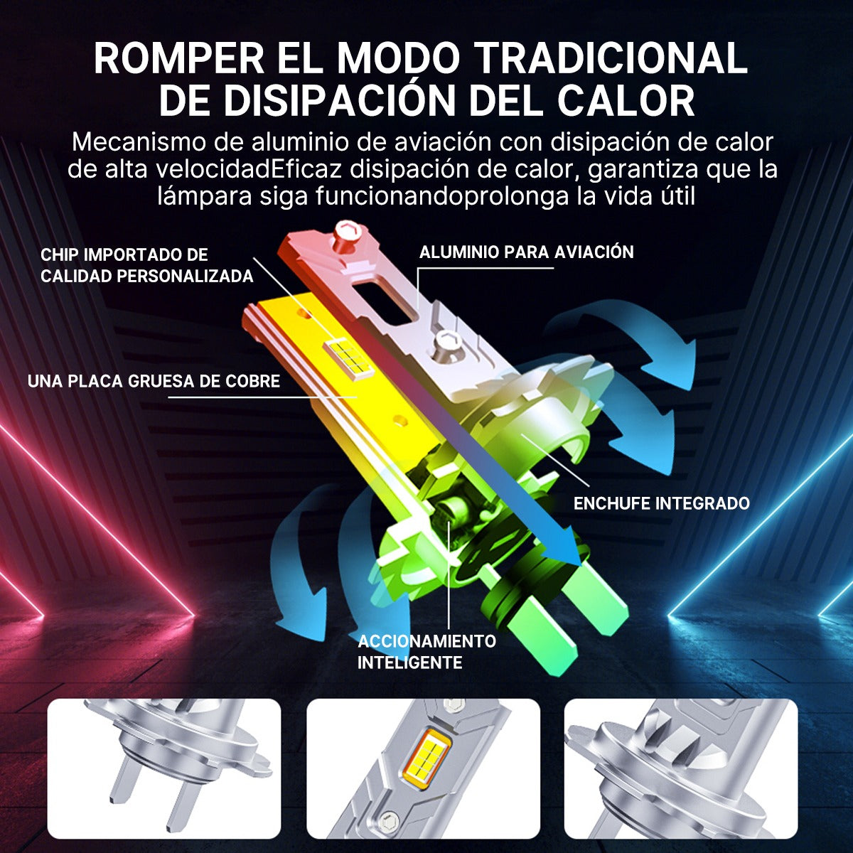 Luces Led Auto D8 En Línea Ultra-brillante Foco H3 H4 H7 H11