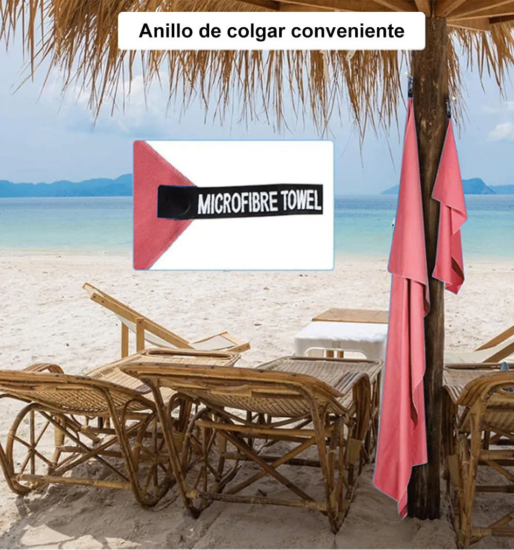 Toalla De Baño 3pcs Viaje Deportiva Microfiba Secado Rápido Color Rosa Microfibra