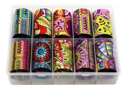 Papel Foil Para Uñas Decoración Pack 2 Cajas Color Rosa Chicle