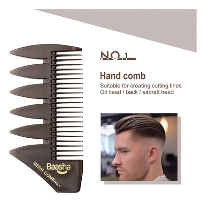 Peineta Barbería Ongba No.1 Plástico Profesional Barberos