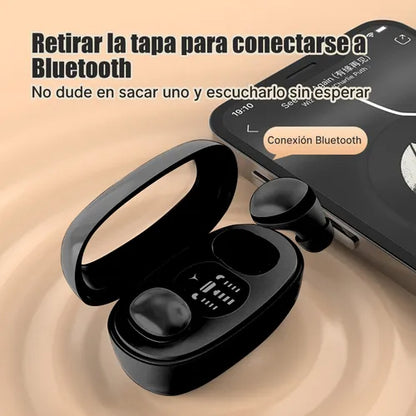 Audífono Inalámbrico Bluetooth Mini13s Portátil Para Sueño Color Negro Luz Verde Lima