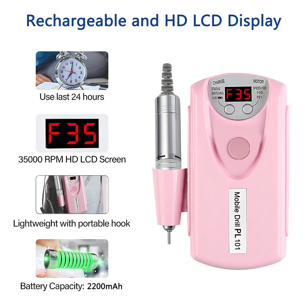 Torno Inalambrico 30000 Rpm Manicura Torno Uñas