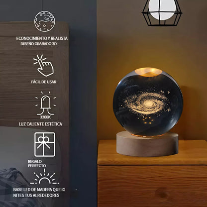 Lámpara De Mesa Bola De Cristal Decorativa - 5 Diseños