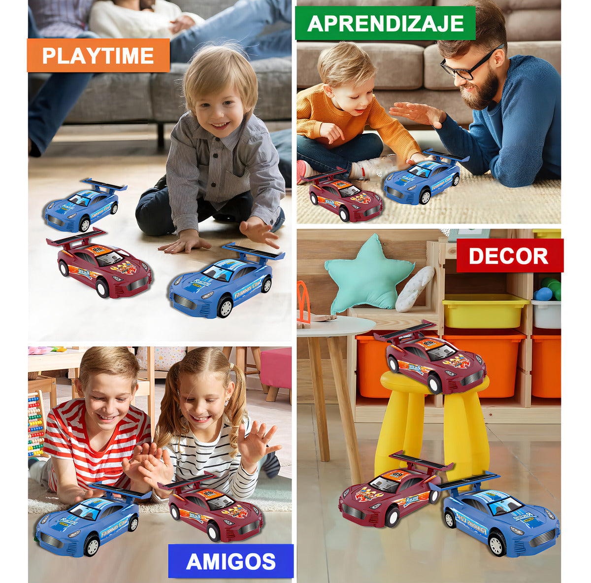Auto Juguete De Energía Solar Educativo Robot De Niños Color Rojo Personaje Rojo