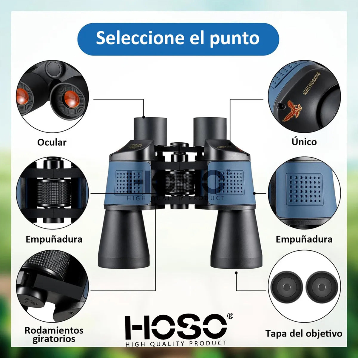 Binocular Profesional 80*80 Visión Nocturna Alta Resolución Color Negro