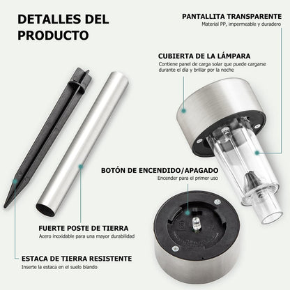 Luces Solares Exterior Lámpara Foco Jardín 10pcs 5colores