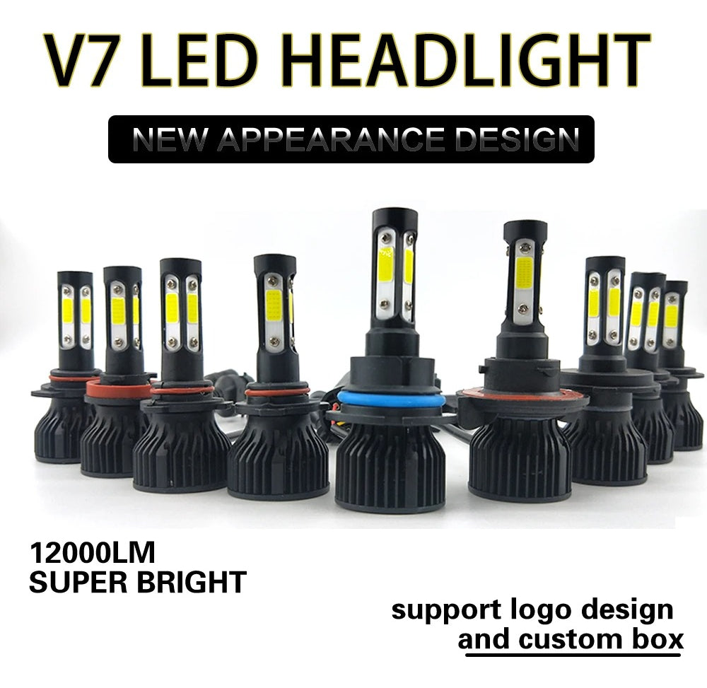 Ampolleta Luz V7 Para Autos Led Kit Turbo H1 H4 H7 H11 9005