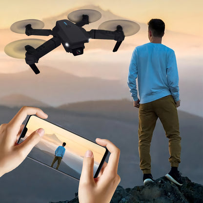 Dron Fpv Con Cámara 4k Wifi Profesional +2batería Recargable Color Negro