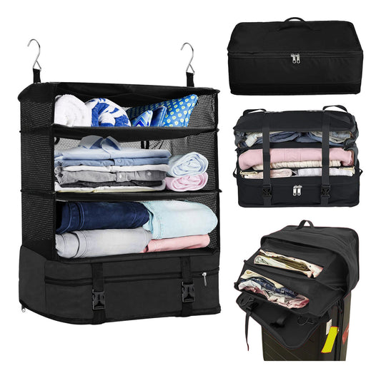 Organizadores Equipaje Maleta Bolso Organizador Viaje Con Gancho Plegable Color Negro