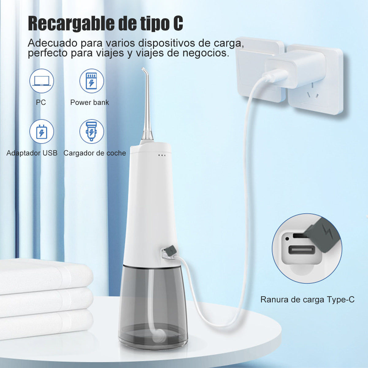 Irrigador Bucal Genérica M139plus Inalámbrico 130 Psi