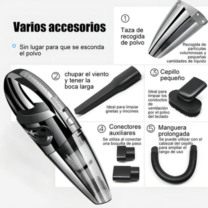 Aspiradora Inalambrica Auto Portatil Limpieza Alta Potencia Color Negro