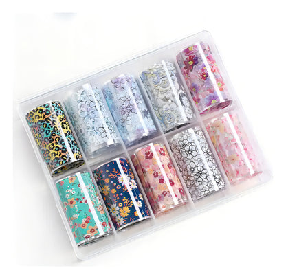 Papel Foil Para Uñas Decoración Pack 2 Cajas Color Rosa Chicle
